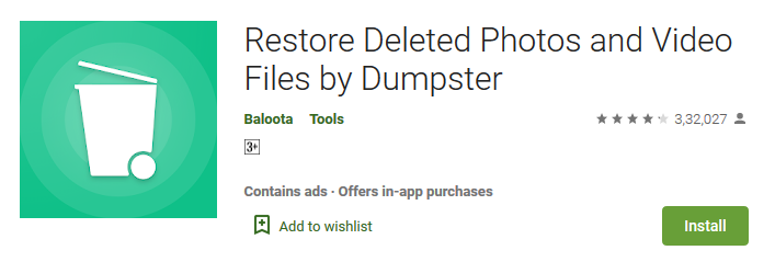 Restore Deleted Photos and Video Files by Dumpster