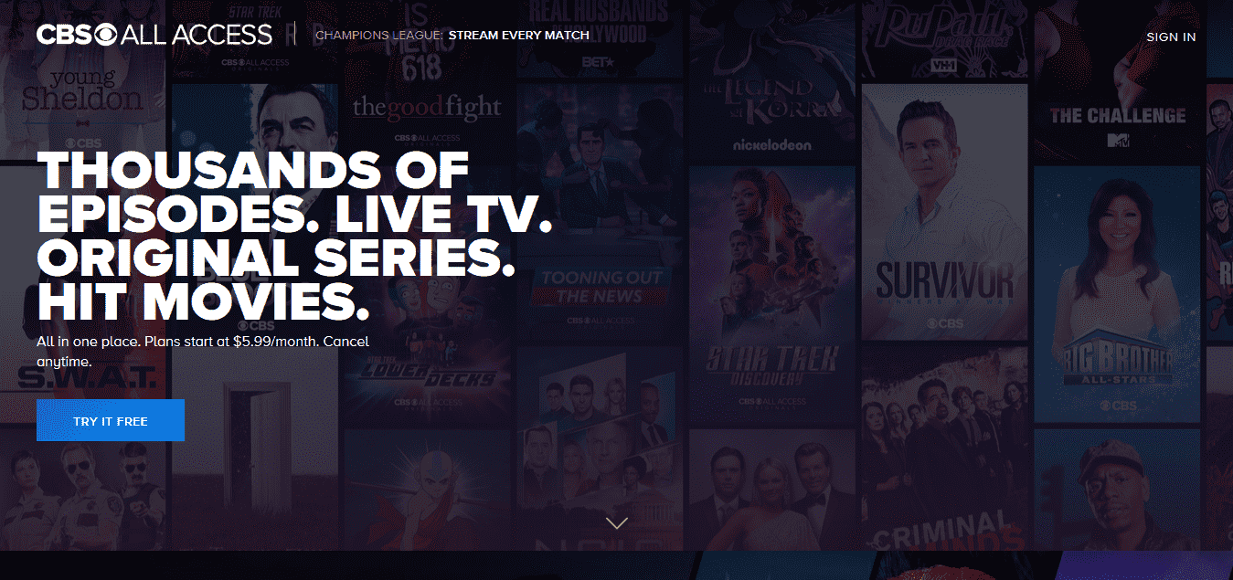Live TV Streaming, On Demand, Originals, and Movies – CBS All Access