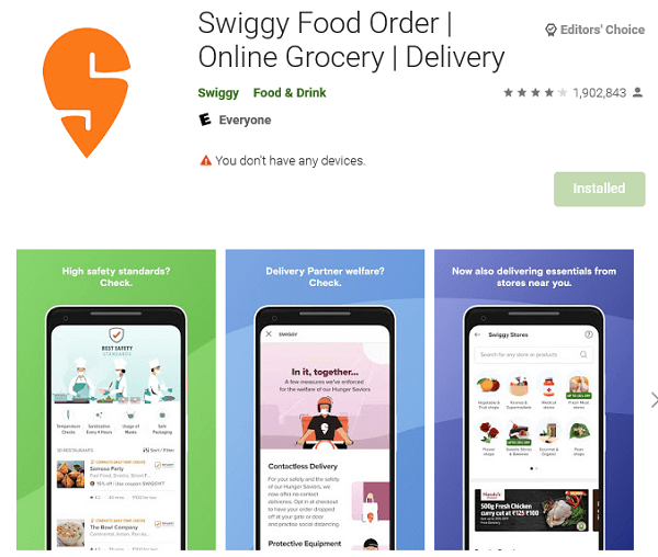 Swiggy Food Order Online Grocery Delivery App